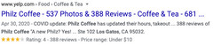 Philz Search Result